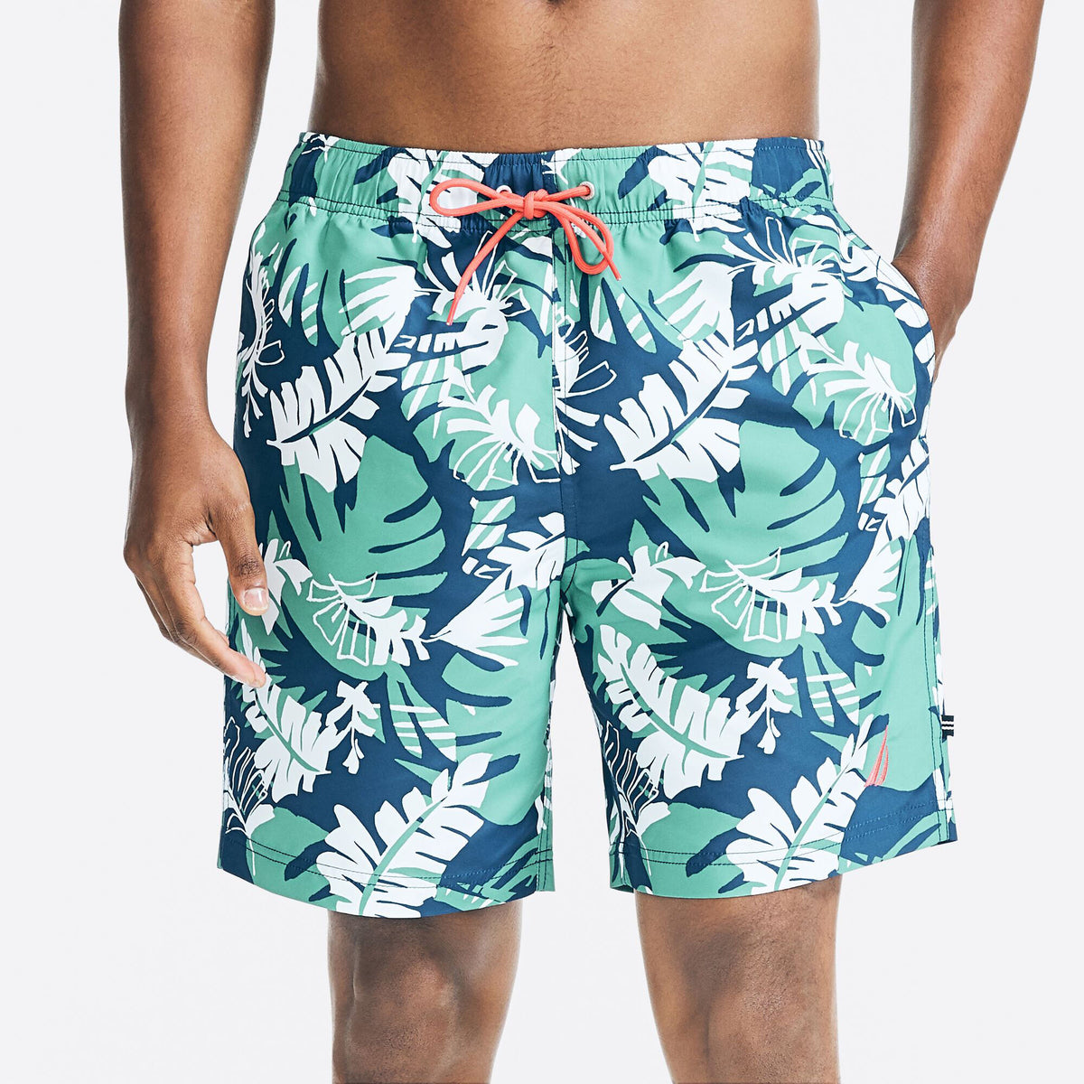 Nautica Men's 8" Sustainably Crafted Big & Tall Camouflage Swim Short Estate Blue