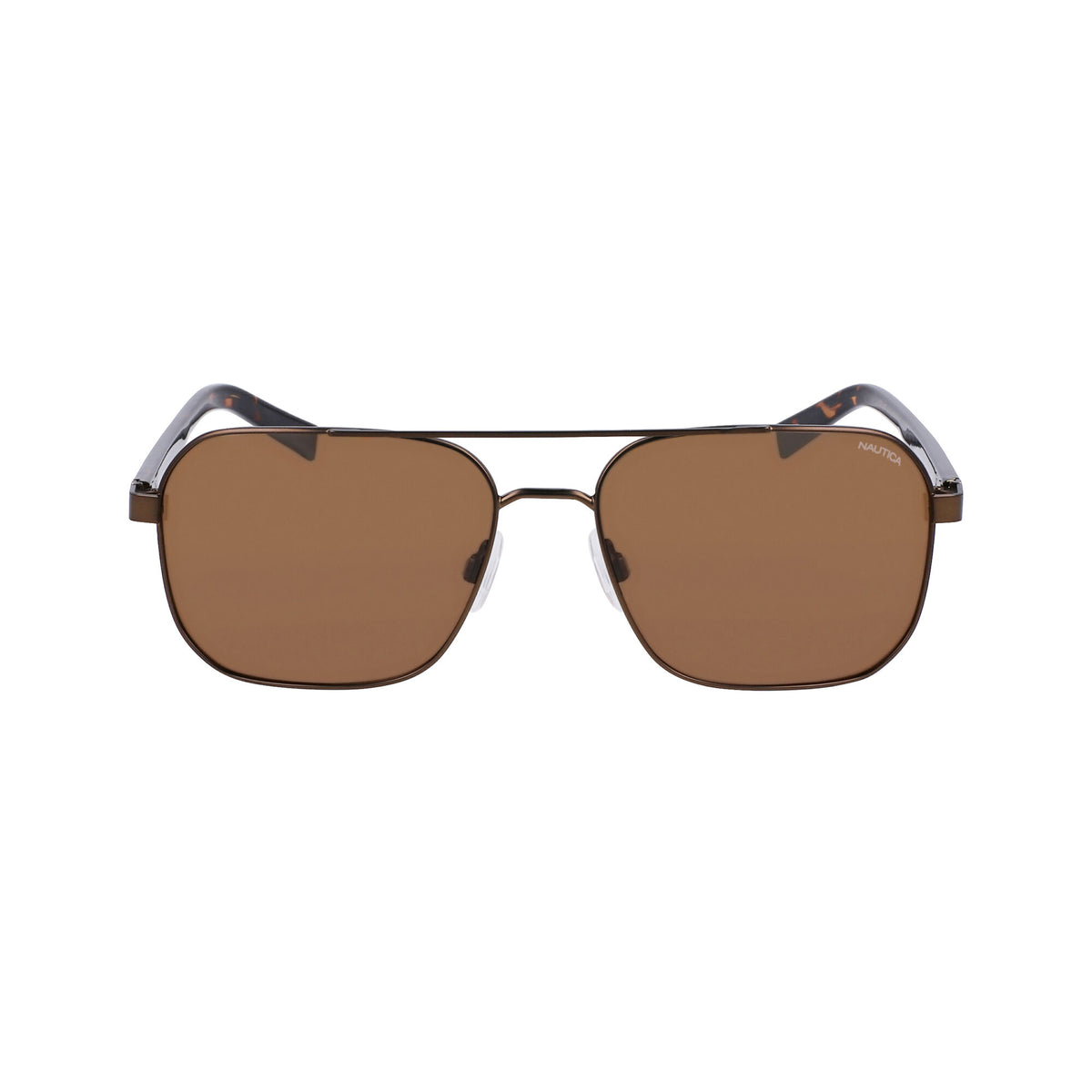 Nautica Men's Style Captain Navigator Square Sunglasses Dark Brown