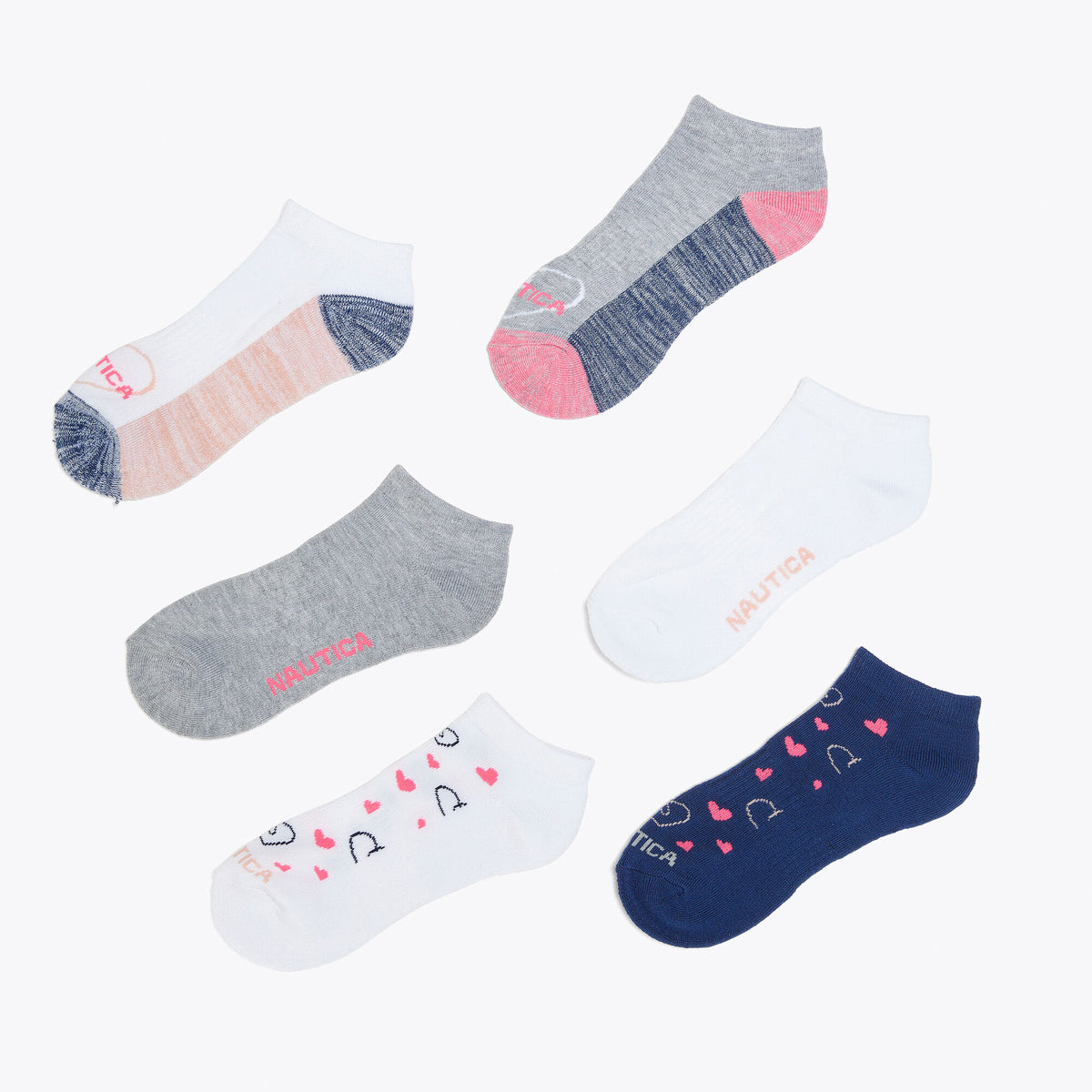 Nautica Women's Nautica Heart Low-Cut Socks Multi