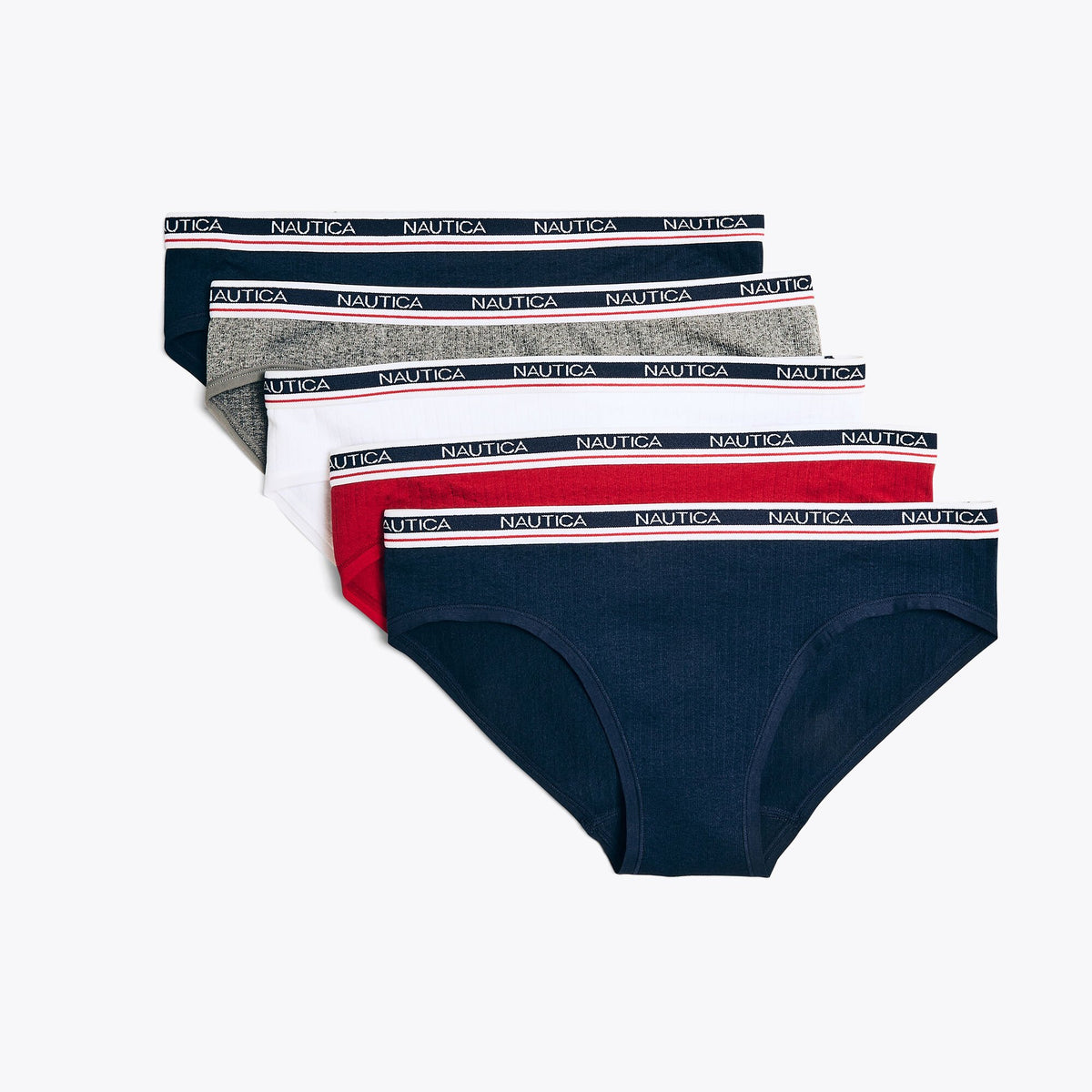 Nautica Women's Seamless Ribbed Logo Bikini Briefs Workshirt Blue