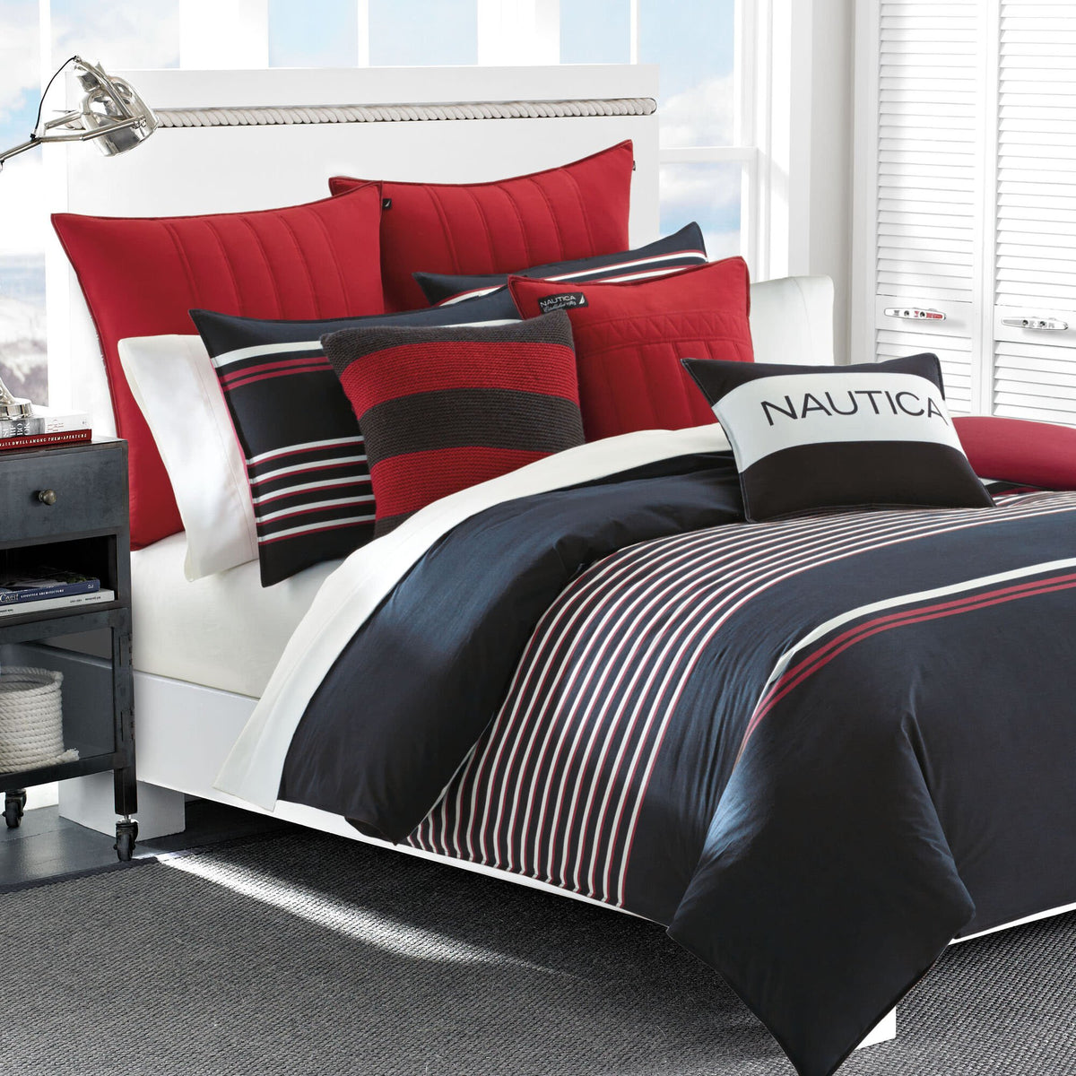 Nautica Mineola Twin Duvet Set Navy
