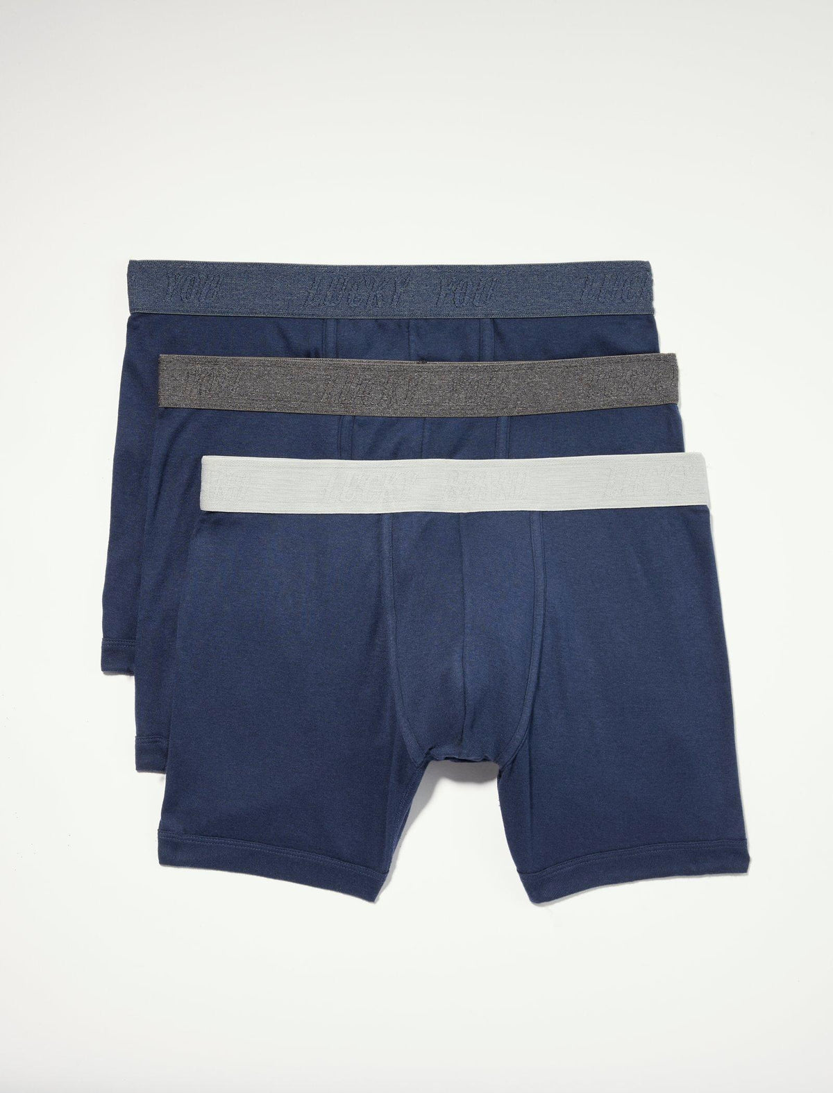 Lucky Brand 3 Pack Cotton Modal Boxer Briefs Medium Light Blue