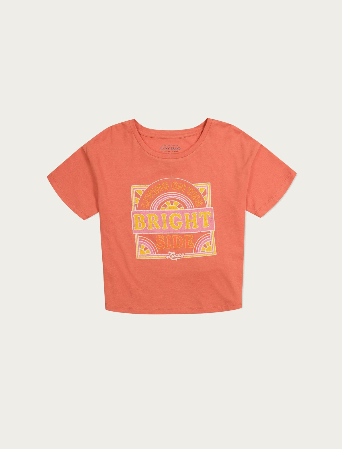 Lucky Brand Girls The Bright Side Tee Medium Brown
