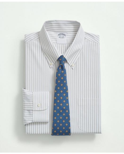 Brooks Brothers Men's Stretch Supima Cotton Non-Iron Poplin Button Down Collar Peach