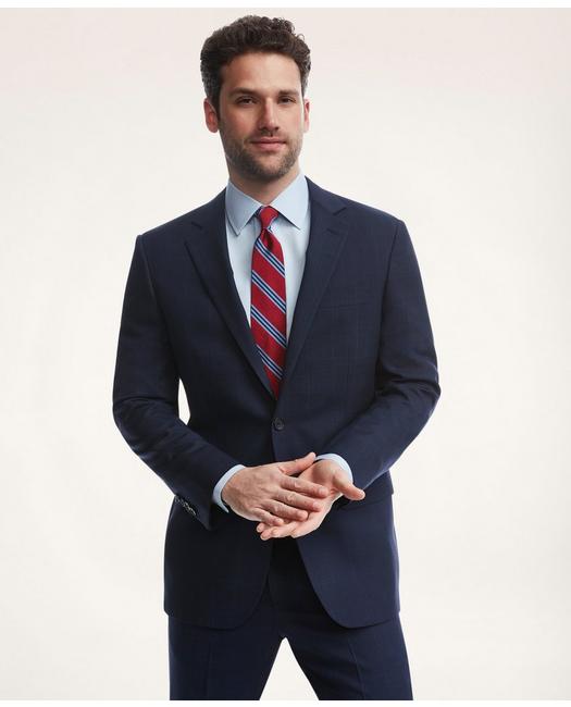 Brooks Brothers Men's Madison Fit Check 1818 Suit Navy/Blue