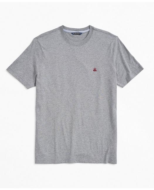 Brooks Brothers Men's Washed Supima Cotton Logo Crewneck T-Shirt Grey